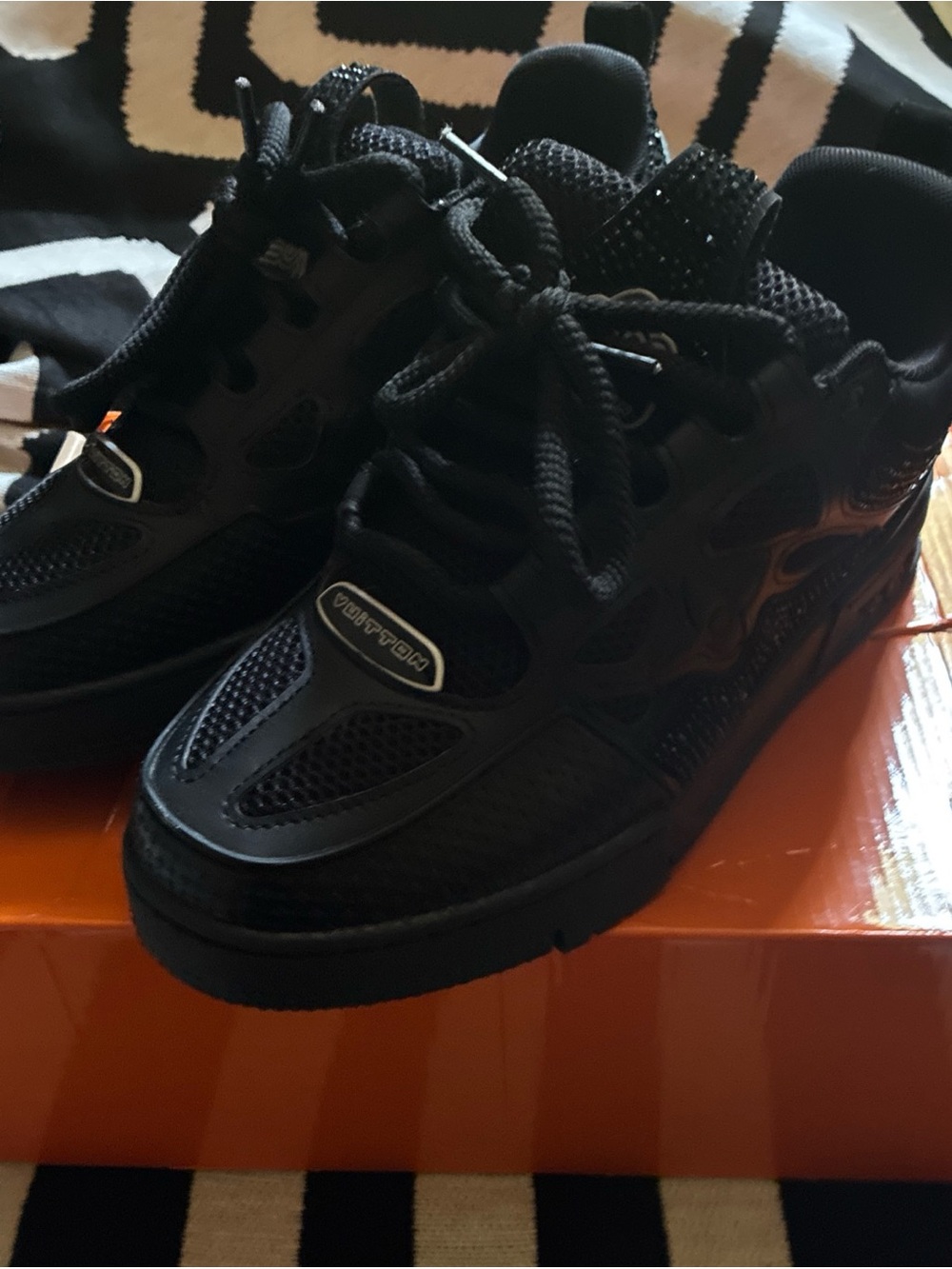 Louis Vuitton Kids Black Low-Top Sneakers